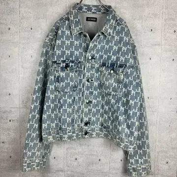 JUST A NOON 모노그램 패턴 데님 자켓 여성용 올 패턴 G자켓