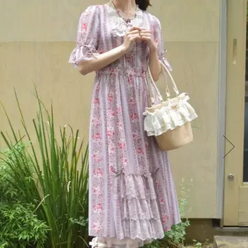 axes femme 컨트리 로즈 원피스 핑크 kawaii