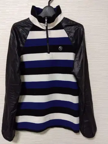 adabat 스트라이프 하프 지퍼 스웨터