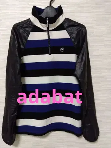 adabat 스트라이프 하프 지퍼 스웨터