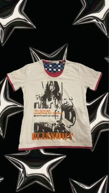 Y2k 그래픽 T셔츠 화이트 M 사이즈