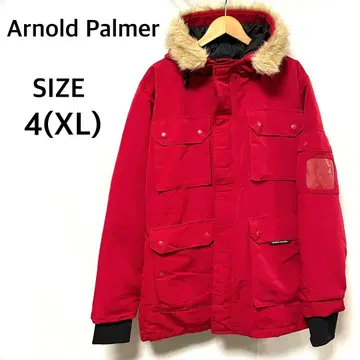 [거의 미사용] 아놀드 파머 빨간색 후드 부착 마운틴 파카