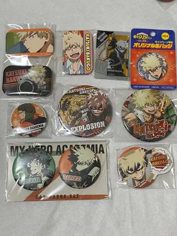 히로아카 바쿠고 카츠키 세트 캔뱃지 키링