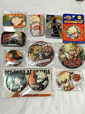 히로아카 바쿠고 카츠키 세트 캔뱃지 키링