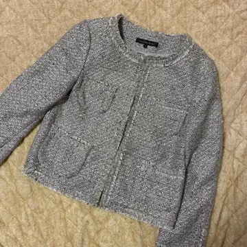 그린 라벨 릴랙싱 노카라 트위드 자켓