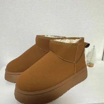 브라운 어그 부츠 통굽