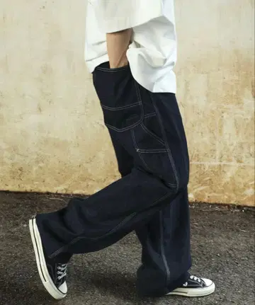 Lee 페인터 팬츠 다크 블루 원 워시