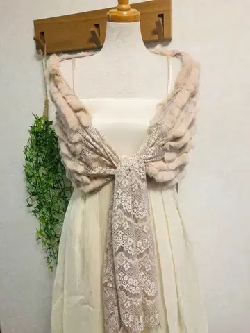 새상품*YAMADAYA 퍼 레이스 숄