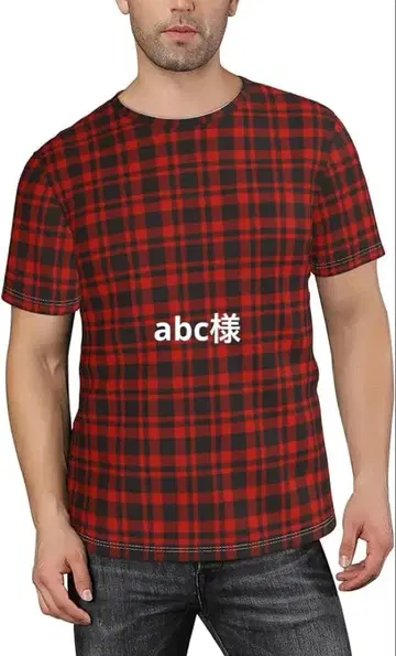 망고 1 레드 블랙 체크 T셔츠