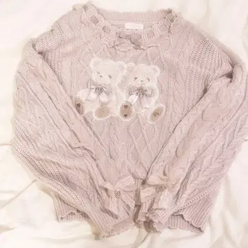 LIZLISA 리즈리사 Twin Bears 곰 니트탑