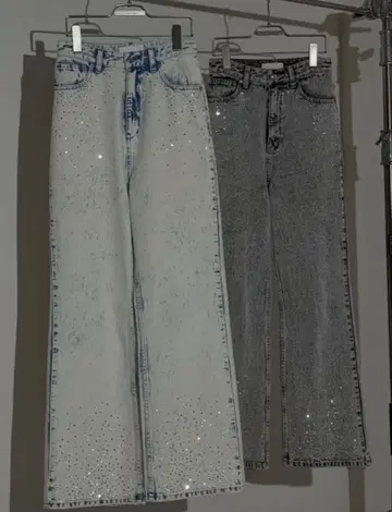 glamlips 그라데이션 스톤 스트레이트 DENIM