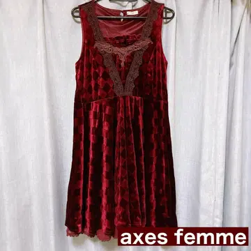 axes femme 벨로아 벨벳 와인 레드 원피스