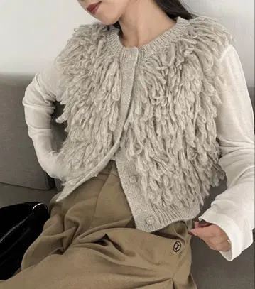 CAPRICIEUX LE'MAGE 프린지 니트 베스트 베이지