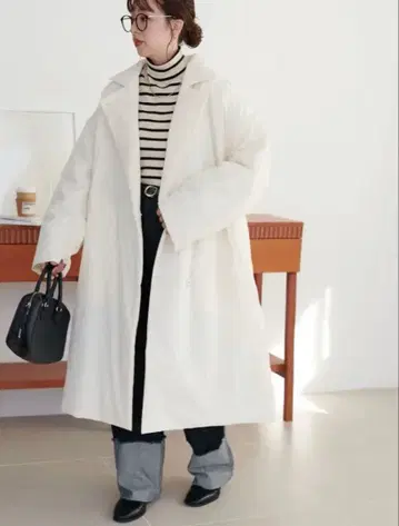 [ Discoat ] 충전솜 패디드 코트 아이보리