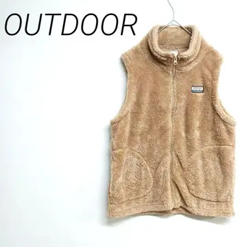 OUTDOOR PRODUCTS 베이지 플리스 베스트 포켓 척 L