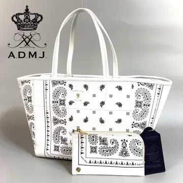 [컨디션 최상] ADMJ 더비 랙스 반다나 토트백 파우치 포함 일본제