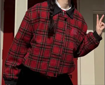 Ciel 레드 더블 체크 자켓