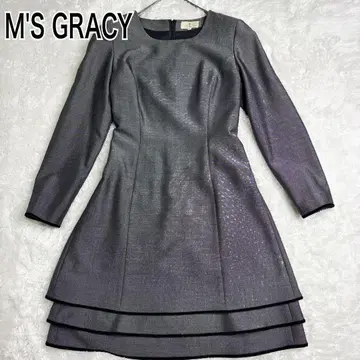 M'S GRACY 원피스 무릎 기장 그레이 벨벳 테이프 사이즈 11호
