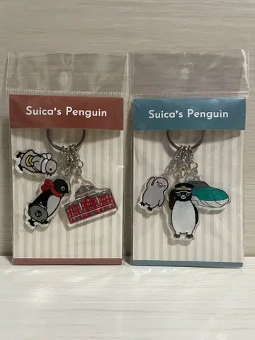 Suica 펭귄 3단 아크릴 키링 2종 도쿄역사 신칸센