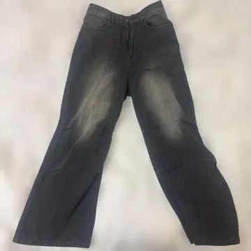 WEGO 다크 그레이 와이드 레그 데님 M