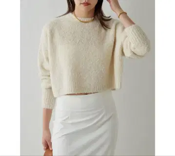 캐시미어 알파카 실크 크롭 니트