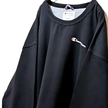 챔피온 로고 맨투맨 트레이닝복 블랙 블랙 2XL 구제 의류 플레인