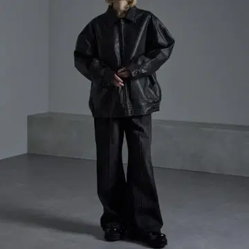 [ cussil ] PU 보아 플라이트 자켓/블루종 L