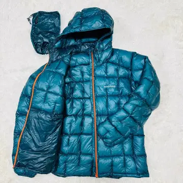 레어 몽벨 플라즈마1000 알파인 다운 후드티 XL 파인 그린