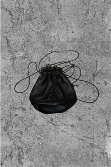 구제 의류 y2k 복조리 백 스타 모티브 블랙 가죽 느낌