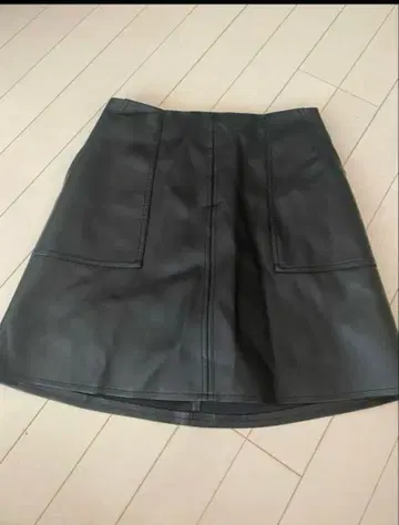 LAVANDA 라반다 우노 미사코 인조 가죽 미니 스커트 블랙 F