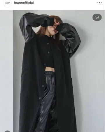 LEANN moment 블랙 롱 코트