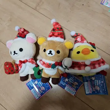 리락쿠마 크리스마스 2014 봉제 인형 키링 3개 세트