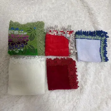 치카자와 레이스 손수건 5개 세트