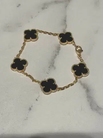 클로버 팔찌 네잎 블랙