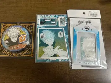 주술회전 벌스데이 캔뱃지 아크릴 스탠드 카드 홀더 3종 세트