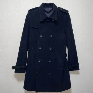 스튜디오스 울 캐시미어 더블 브레스트 코트 블랙 심플 S