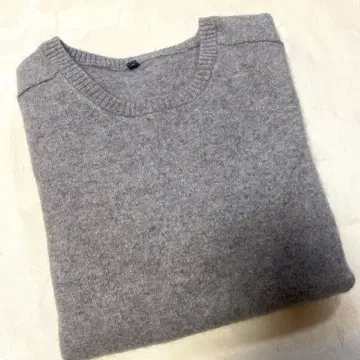 거의 미사용 무인양품 캐시미어 100% 크루넥 스웨터 M 두꺼운 원단
