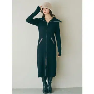 dazzlin 더블집업 멀티 스타일 니트 원피스