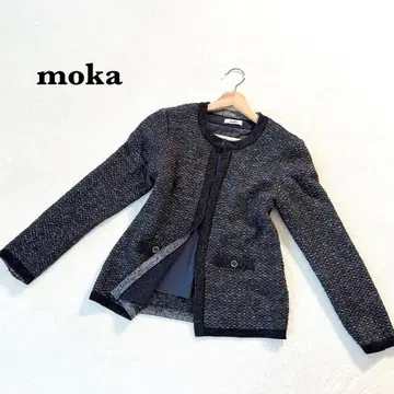 모카 moka 노카라 자켓 S 그레이 계열 긴팔 엘레강트 세레모니