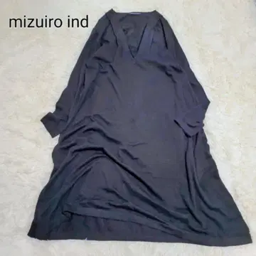 새상품급 미즈이로 인드 롱 원피스 A라인 루즈핏 블랙 울