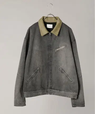 Bleme 빈티지 스타일 옷깃 절개 집업 데님 자켓