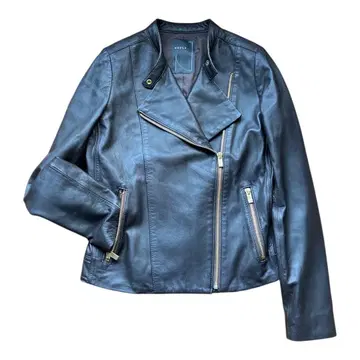 노블 소프트 램 가죽 라이더스 블루종 자켓 34 XS 브라운