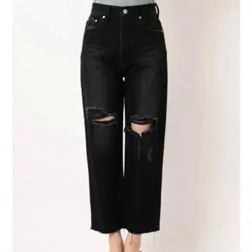 EMODA 에모다 크로스립 하이웨스트 청바지 데님 블랙