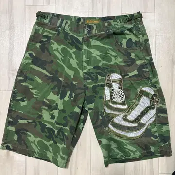 카모 패턴 숏팬츠 신발 자수 포함