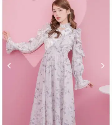 couture by ROJITA 오리지널 로즈 리본 롱 원피스 꽃무늬