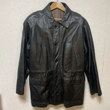 양가죽 블랙 가죽 자켓 버튼, 지퍼 포함