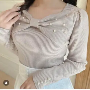 에블린 리본 펄 니트