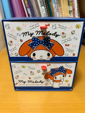 마이멜로디 2단 서랍식 소품함 수납 박스