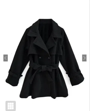 블랙 2Way 리본 벨트 부착 트렌치코트