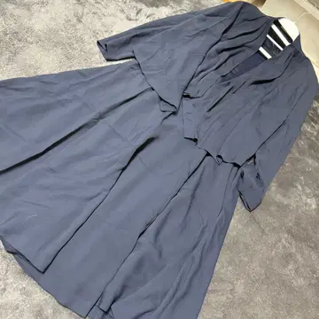 HALFLINE 네이비 셋업 플레어 스커트 9호